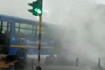 Incendian SITP en protestas en Bogotá